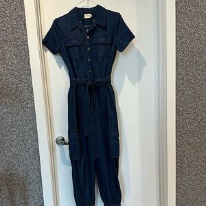 Alice and Olivia Denim Jogger Jumpsuit